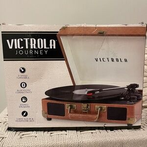 Victrola Journey Bluetooth Portable Suitcase Record Player – with Built-in Speak